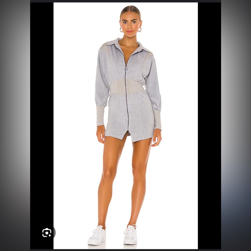 Lovers + Friends Heather Gray Zip-Up Dress